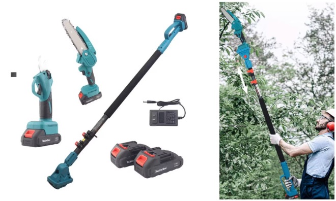 Magassági ágvágó szett 2 akkus 48V