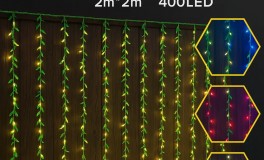400 LED-es fűzfaleveles fényfüggöny