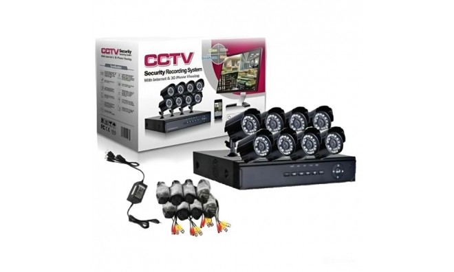CCTV 8 csatornás biztonsági kamera 