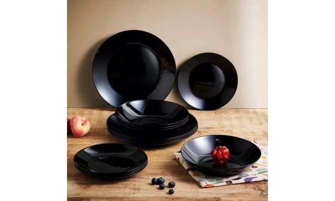 19 részes Zelie fekete étkészlet