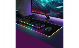 RGB Ledes Gamer egérpad 80x30 cm