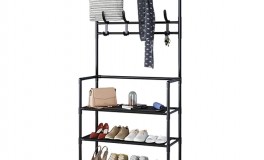 Előszobai ruha és cipőtartó állvány