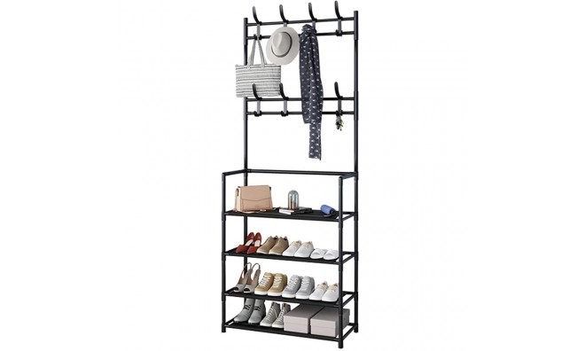 Előszobai ruha és cipőtartó állvány