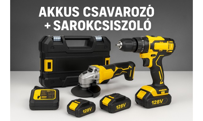 Kimiyo csavarozó+sarokcsiszoló 128V