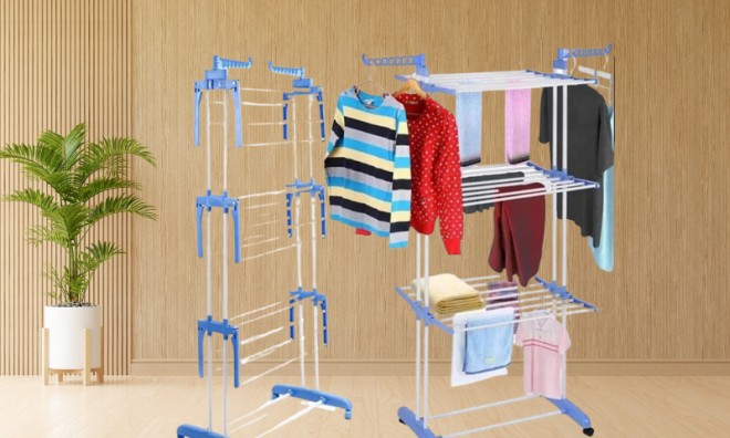 Gurulós fém 3 szintes ruhaszárító