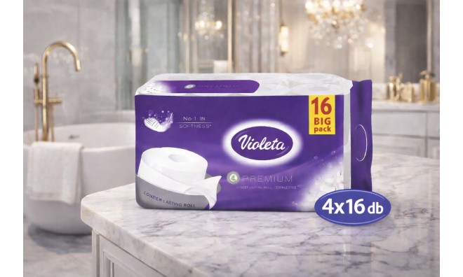 4x16 db VIOLETA WC papír, 3 rétegű