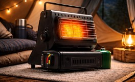 Sátorfűtő és gázfőzőlap, hordozható