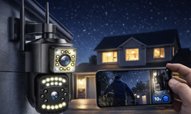 V380 4K Kétlencsés hálózati kamera