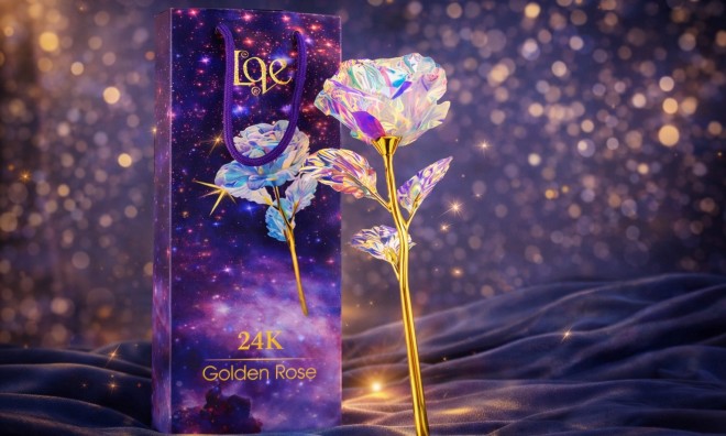 24K Aranyozott Örök Rózsa – Prémium