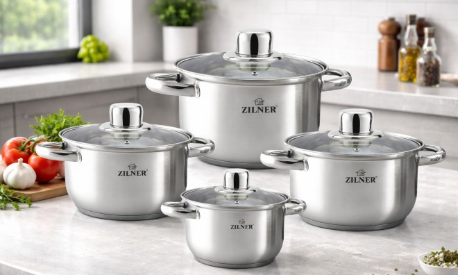 ZILNER Acél edénykészlet 8 db-os