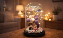 Holografikus örök rózsa kupolában