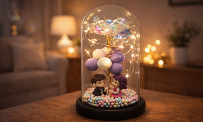 Holografikus örök rózsa kupolában