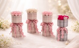 Örök rózsa csokor egyedi csomagolás