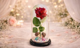 Örök Rózsa üvegkupolában leddel