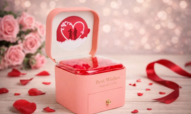 9dbműrózsa díszdobozban nyaklánccal