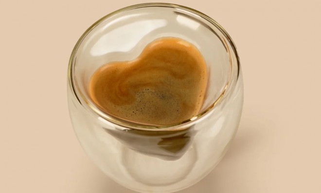 1+1 Duplafalú üvegpohár szív forma