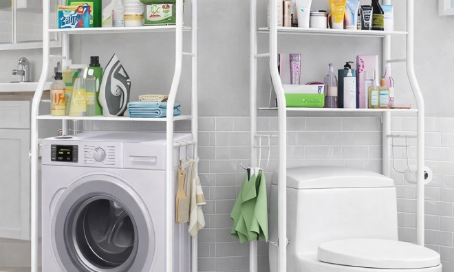 Fürdőszobai fém tároló állvány