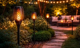 Napelemes Kerti Fáklya