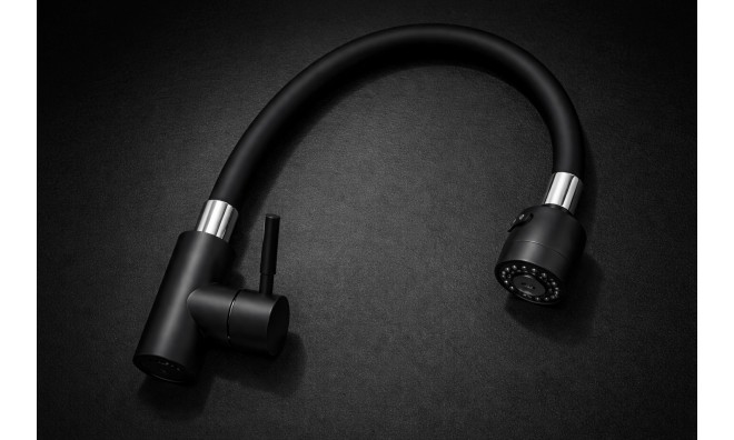 Fekete flexibilis konyhai csaptelep