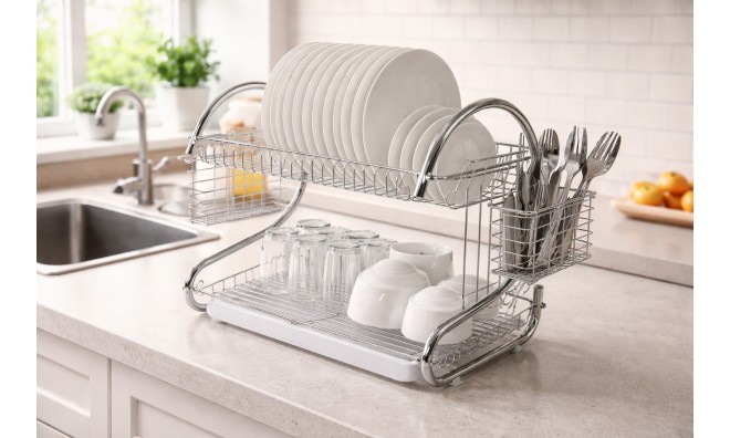 Króm emeletes edénytartó