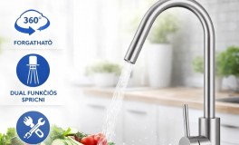 Rozsdamentes konyhai csaptelep