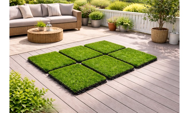 Műfű padlóburkolat 30x30 cm 6db