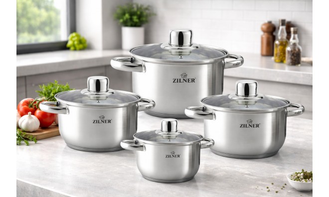 ZILNER Acél edénykészlet 8 db-os