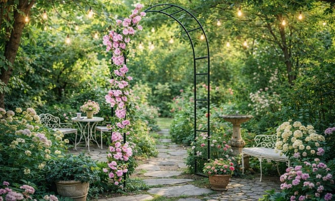 Rózsakapu, rózsafuttató 240 x 140 m