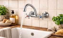 Kétgombos fali konyhai csaptelep