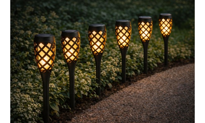 5db Napelemes Kerti Dekor Fáklya