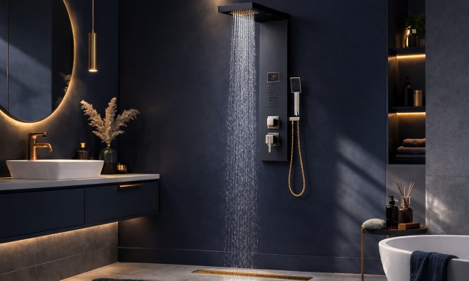 Modern falra szerelhető zuhanypanel