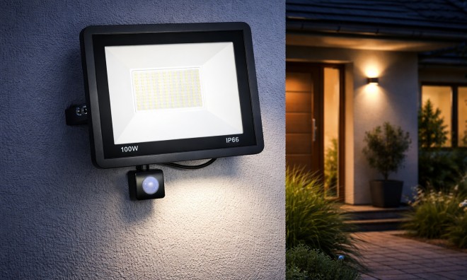 LED reflektor, mozgás érzékelővel