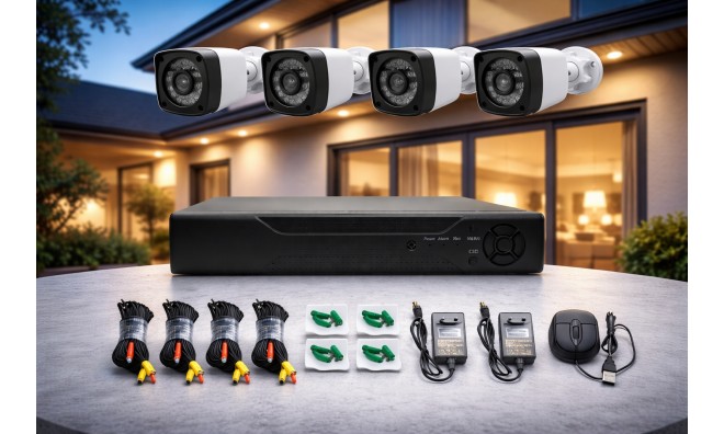 4 kamerás AHD megfigyelő rendszer