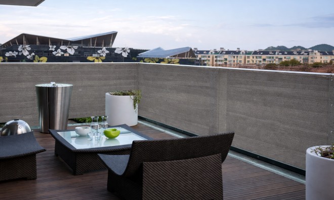 Teraszkorlát árnyékoló 6 m x 0,75 m