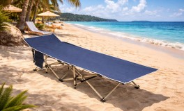 Nagyméretű kempingágy - kék