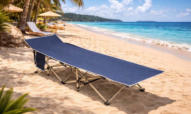 Nagyméretű kempingágy - kék