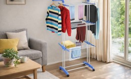 Gurulós fém 3 szintes ruhaszárító