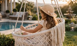 Gólyafészek kerti hinta háttámlával