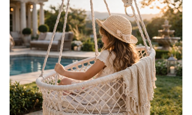 Gólyafészek kerti hinta háttámlával