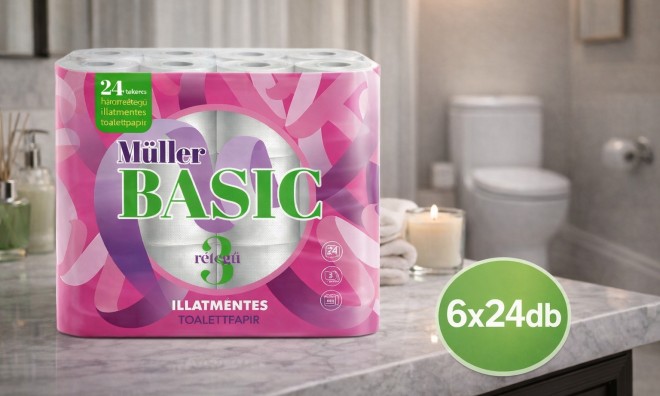 MÜLLER Basic 6x24 tekercs WC papír