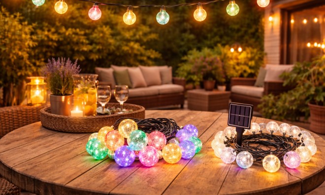 Napelemes dekor gömb