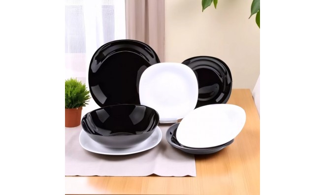 19 részes szögletes opál étkészlet