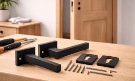 Vas-aluminium ajtókilincs készlet