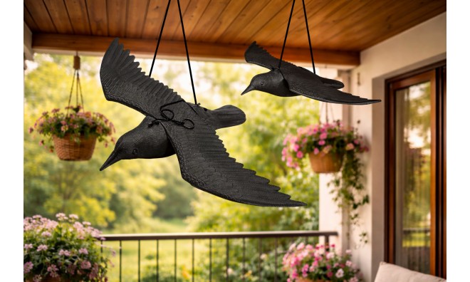 Galambriasztó műanyag repülő holló