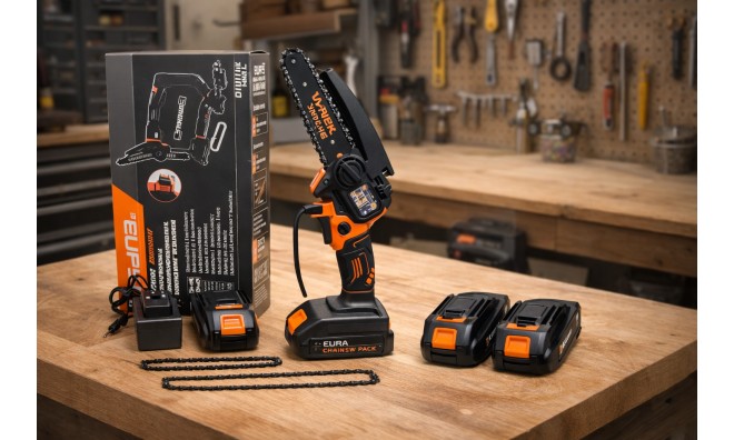 Haina Láncfűrész 2db 62V akkuval 6'