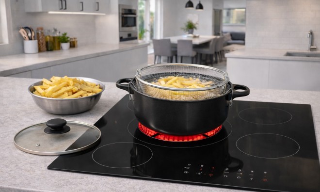 3,5 l Szénacél Olajsütő Edény