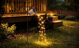 Napelemes öntözőkanna fényfüzér