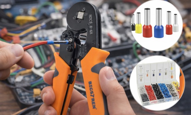 Krimpelő fogó érvéghüvelyekhez