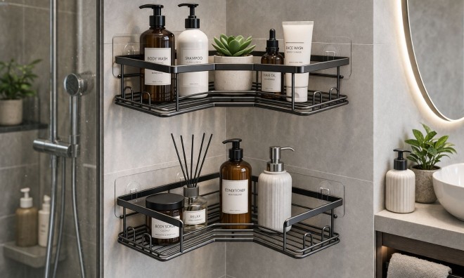 2 db-os fürdőszobai sarokpolc