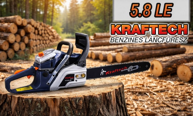 KrafTech Benzines láncfűrész 5,8 LE